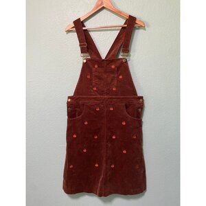 Kiel James Patrick‎ Corduroy Pumpkin Brown Overall Skirt Dress